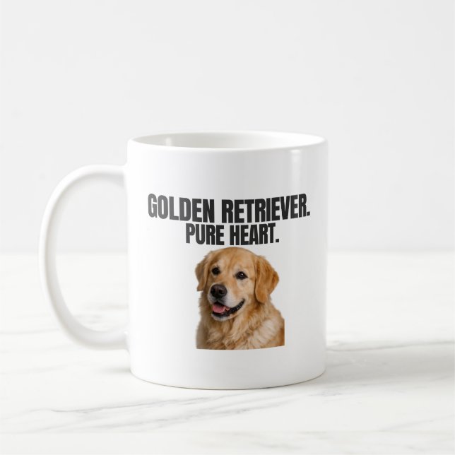 Caneca De Café Golden Retriever. Pure Heart. Dog Lover Coffee (Esquerda)