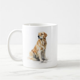 Caneca De Café Golden Retriever Watercolor Art