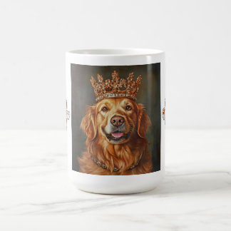 Caneca De Café Golden Retriever Wearing Crown Mug