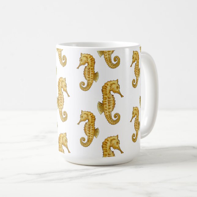CANECA DE CAFÉ GOLDEN SEAHORSES MUG (Frente Esquerda)