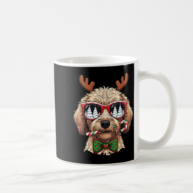 Caneca De Café Goldendoodle Christmas Reindeer Holiday Dog Lover  (Direita)