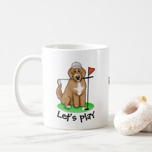 Caneca De Café Goldendoodle Dog Jogando Golfe (whmk2 vermelho)