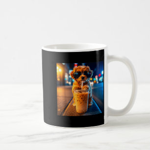Caneca De Café Goldendoodle engraçado bebendo café gelado meme de