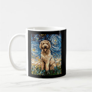 Caneca De Café Goldendoodle Starry Night Dog Art Por Aja