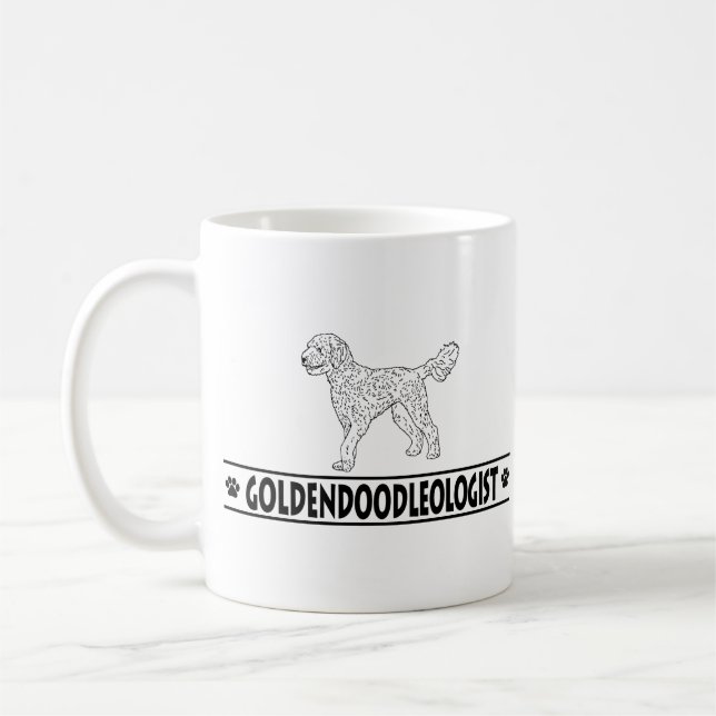 Caneca De Café Goldendoododle Humoroso (Esquerda)