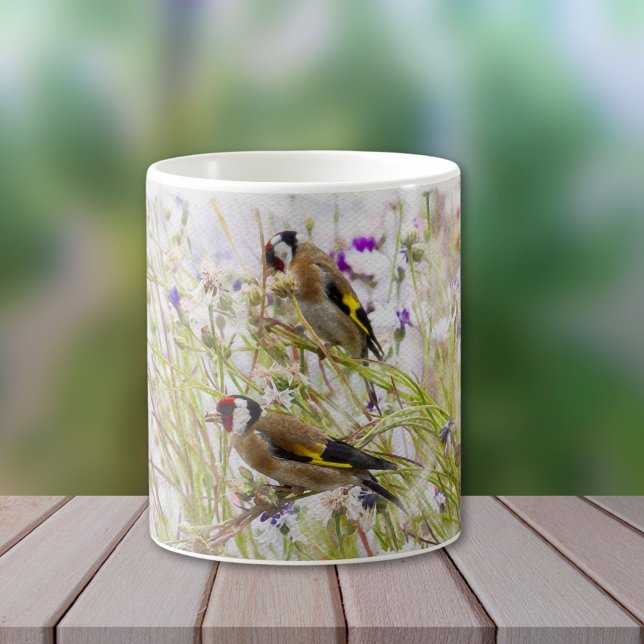 Caneca De Café Goldfinches (Criador carregado)