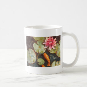 Caneca De Café Goldfish Koi Pond Water Lily