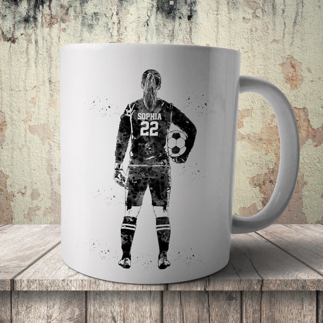Caneca De Café Goleira de Futebol Feminino (Criador carregado)