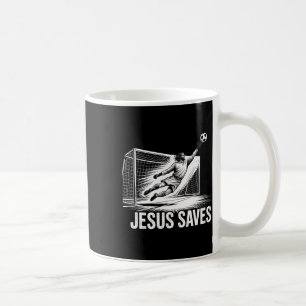 Caneca De Café Goleiro de Futebol Jesus Salva Cristão