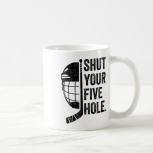 Caneca De Café Goleiro de Hóquei no Gelo Engraçado Fecha o Seu Bu