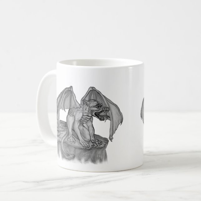 Caneca De Café Golem Gargoyle (Frente Esquerda)