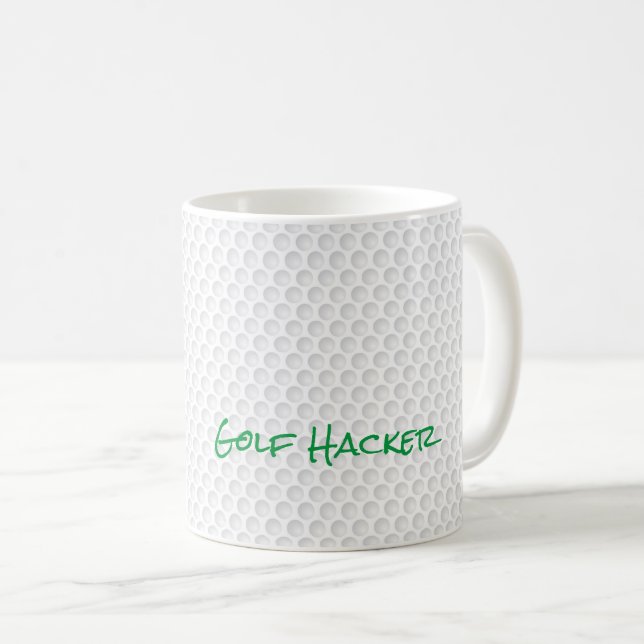 Caneca De Café Golf Ball Dimples Hacker Pai Golfing Engraçado (Frente Esquerda)