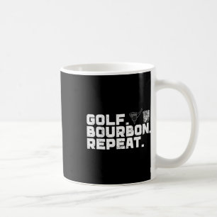 Caneca De Café Golf Bourbon Repete Golf &amp; Bourbon Bebendo Lo