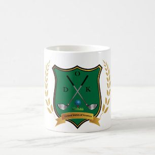 Caneca De Café GOLF Crest com Laurel Wreath e Monogramas