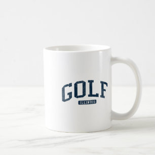 Caneca De Café Golf Illinois Il College Style Blue