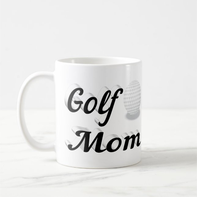 Caneca De Café Golf Mãe metade do texto Café Mug (Esquerda)