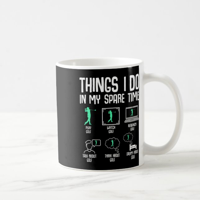 Caneca De Café Golf Things I Do In My Spare Time Golfer Kids Boys (Direita)