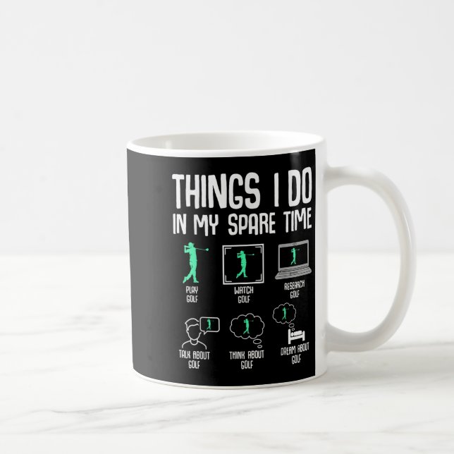 Caneca De Café Golf Things I Do In My Spare Time Golfer Kids Boys (Direita)