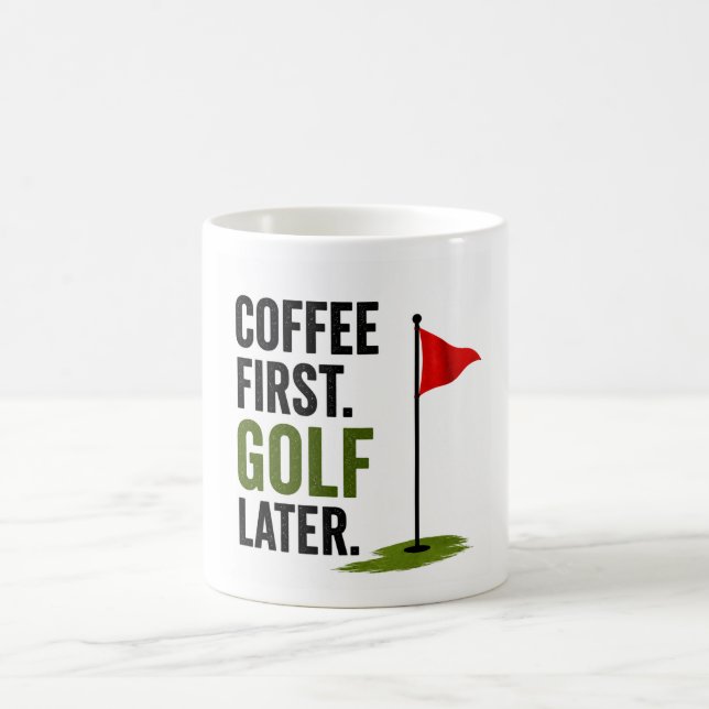 Caneca De Café Golfe Café primeiro golfe depois (Centro)