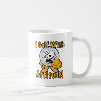 Caneca De Café Golfe com bola de golfe dos desenhos animados da