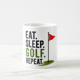 Caneca De Café Golfe Comer Dormir Golfe Repetir