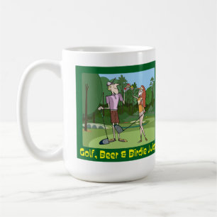 Caneca De Café Golfe Engraçado, Cerveja e Sumo de Birdie