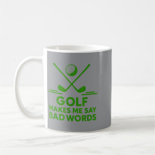 Caneca De Café Golfe Faz Dizer Palavras Feias Humor De Xingamento