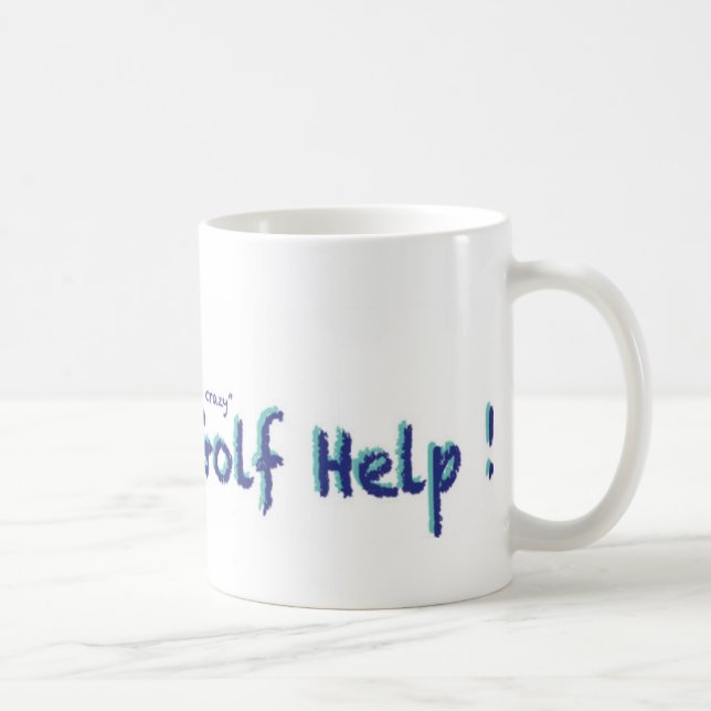 Caneca De Café Golfe louco Help.com próprios torção na forma (Direita)