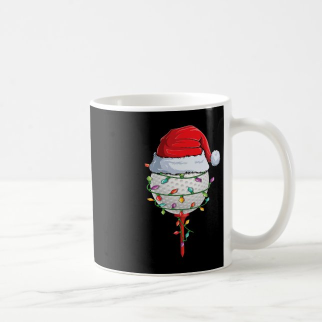 Caneca De Café Golfe Natal Pajama Divertido Feriado Golf Ball San (Direita)