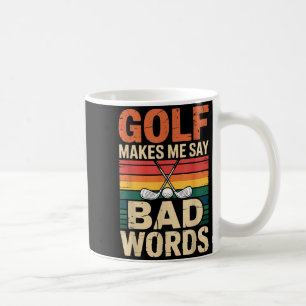 Caneca De Café Golfe Retro Engraçado Me Faz Dizer Palavras Feias
