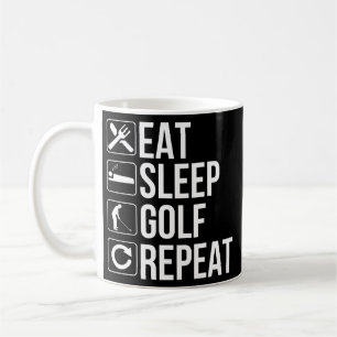 Caneca De Café Golfer Engraçado Presente Comendo Golfe Repetir 
