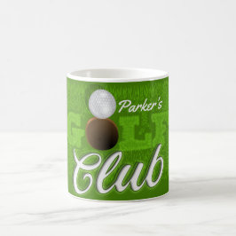 Caneca De Café Golfer Green Golf Course Club Personalizado