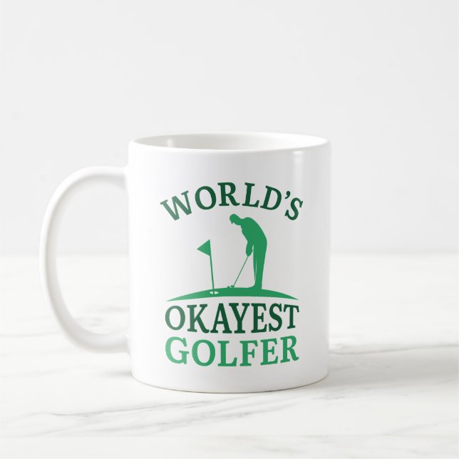 Caneca De Café Golfer mais Okayest do Mundo (Esquerda)