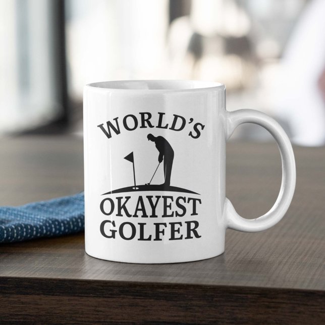 Caneca De Café Golfer mais Okayest do Mundo (Criador carregado)