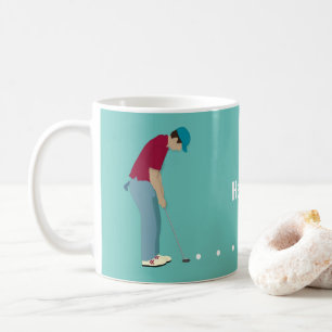 Caneca De Café Golfer Putting