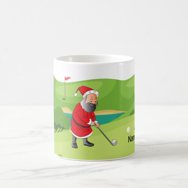 Caneca De Café Golfer Santa Claus no Natal (Centro)
