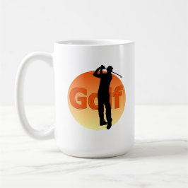 Caneca De Café Golfer Silhouette Sunset