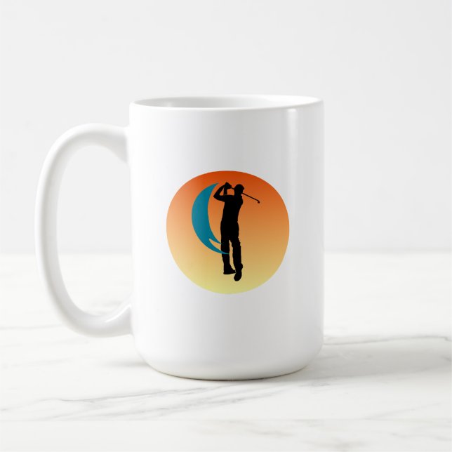 Caneca De Café Golfer Silhouette Sunset (Esquerda)