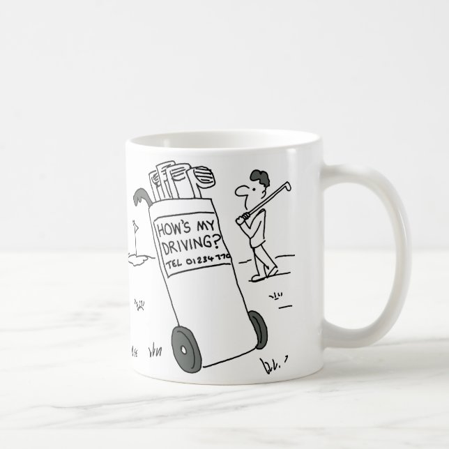 Caneca De Café Golfer tem Sinal dizendo "Como está minha condução (Direita)