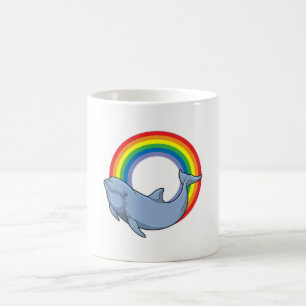 Caneca De Café Golfinho com arco-íris