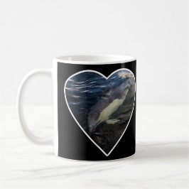 Caneca De Café Golfinho Comum Nadando Oceano Azul Cristalino Selv