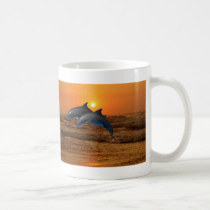 Caneca De Café Golfinho de Gargalos no Sunset