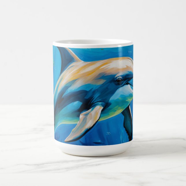 Caneca De Café Golfinho de Pintura de Petróleo (Centro)