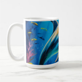 Caneca De Café Golfinho de Pintura de Petróleo