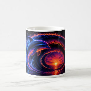 Caneca De Café Golfinho do Oceano do Pôr do Sol