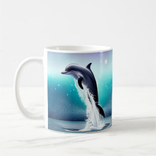 Caneca De Café Golfinho Pulando No Oceano