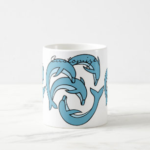 Caneca De Café Golfinhos Azuis circulando Thunder_Cove