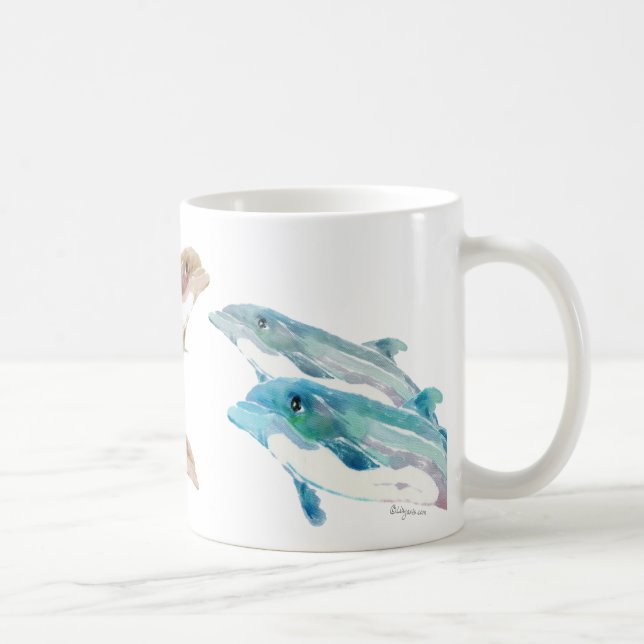 Caneca De Café Golfinhos Azuis em Mug (Direita)