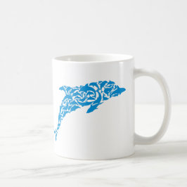 Caneca De Café Golfinhos azuis que formam uma forma bonito do