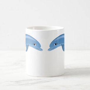 Caneca De Café Golfinhos - Lã Branca De Café
